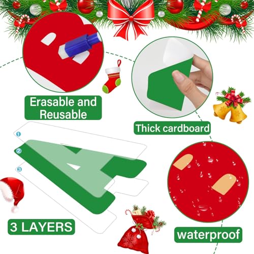 Qyeahkj 150 PCS Large 6" Font Christmas Bulletin Board Letters for Classroom, Red and Green Letters Bulletin Board Christmas Decorations for Xmas Home School Classroom Alphabet Poster Wall Decor - style: Christmas Red & Green