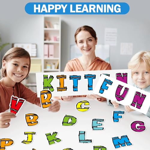 150 PCS Large 6" Bulletin Board Letters Set, Colorful Crayon Themed Classroom Alphabet Cutout Letter for Bulletin Board Display Home School, A Great Helper to Inspire Students' Learning Interest - style: Colorful Crayon