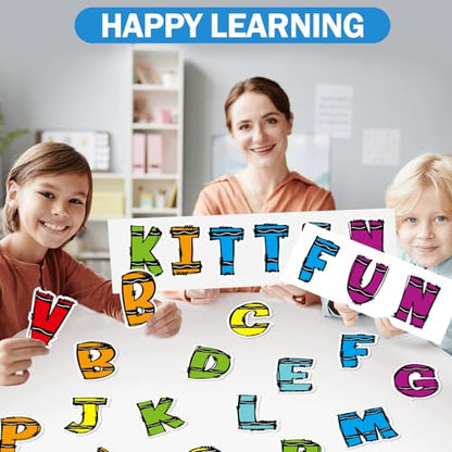 150 PCS Large 6" Bulletin Board Letters Set, Colorful Crayon Themed Classroom Alphabet Cutout Letter for Bulletin Board Display Home School, A Great Helper to Inspire Students' Learning Interest - style: Colorful Crayon