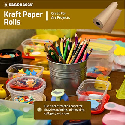 Durable Kraft Paper Rolls - 75 lb. Recycled Brown Paper by Sandbaggy - size: 1 roll - 3 ft x 475 feet/roll (1425 sq ft)