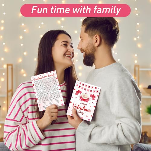 30 Players Valentine's Party Games for Adults Family Office Large Groups, Valentine Parties Word Search Game Card with Answer Key, Valentines Day Classroom Activities Party Favor (Valentines Search) - style: Valentines Search