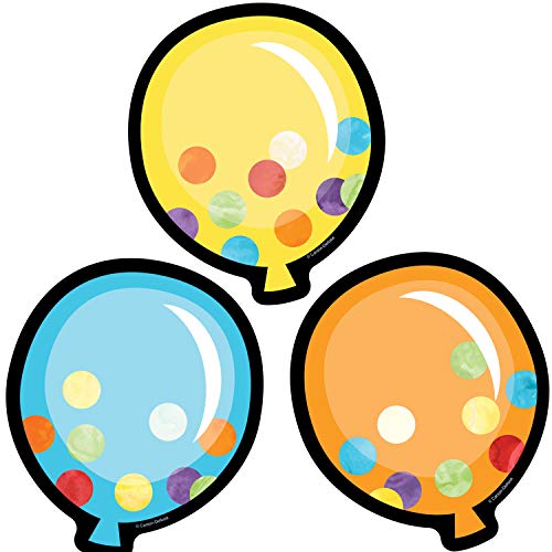 Carson Dellosa 36-Piece Celebrate Learning Balloon With Confetti Cutouts, Colorful Cardstock Confetti Happy Birthday Bulletin Board Decorations for Party, Name Tags, Labels, and Classroom Decor - style: Balloons and Confetti