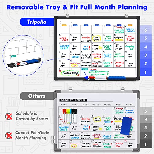 Magnetic Dry Erase Calendar Whiteboard 36" x 24" Aluminum Frame | Monthly planner board,wall mounted or hanging. Calendar design suitable for daily planning. Ideal for home, office, class - size: 36" x 24" Black Frame