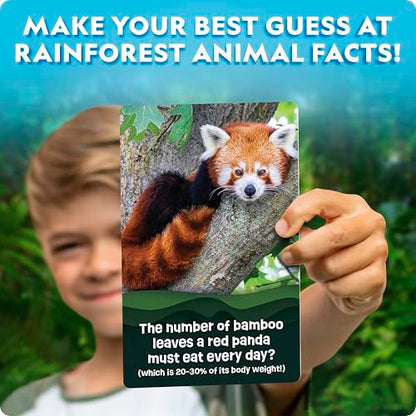 National Geographic Anyone's Guess Rainforest Animals Trivia Cards - Kids Trivia Card Game with 55 Jumbo Cards, Animal Games, Trivia Game - style: Rainforest Animal Trivia
