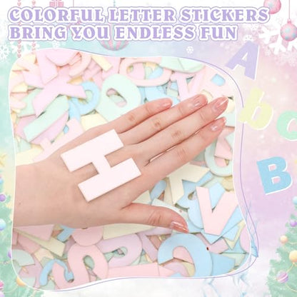 Breling 310 Pieces Felt Letter Bulletin Board Letters Sticker with Number 2" Bulk Self Adhesive ABC Upper Lowercase Sticky Letter for Xmas Gift Bulletin Board Classroom (Macarons Color) - color: Macarons Color
