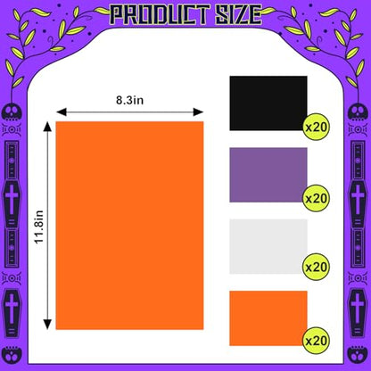 80 Sheets Halloween Cardstock Thick Paper,11.8 x 8.3 Inch Double Sided Paper Card Stock,Scrapbook Papers for Halloween Card Making Party Invitations Greeting DIY Arts Craft Supplies - color: Halloween