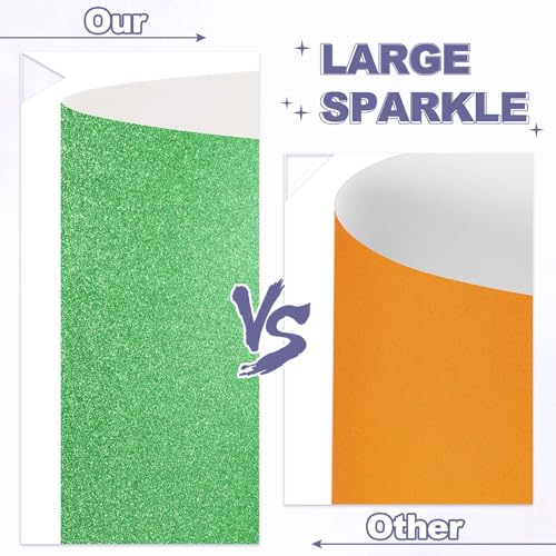 PATIKIL 20Sheets Grass Green Glitter Cardstock, 8.3x11.7 in A4 Glitter Paper Card Stock Shiny Scrapbook 250gsm Sparkly Paper Large Shimmer for Crafts Scrapbook DIY Art Wedding Party - color: Grass Green, size: 8.3x11.7 In