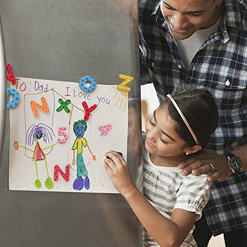 192 Pcs Magnetic Letters Numbers 9 Color(With Pattern Blocks,Symbols) Foam Set, Alphabet Magnets Gift for Preschool Kids Children Toddler Educational Fridge Refrigerator Toy, Classroom School Learning