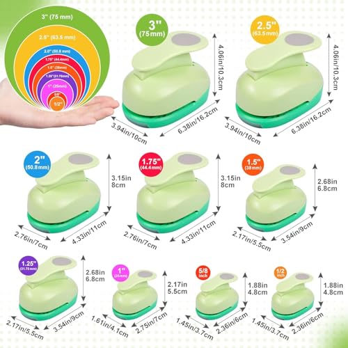 UCEC Paper Punch, 3 Inch XL Size Circle Punch Large Hole Puncher Paper Circles Craft Puncher Handmade Paper Punches for Crafting Scrapbooking Cards Arts Fun Projects Back to School Supplies - color: Circle, size: 3 Inch