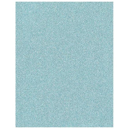PA Paper Accents Glitter Cardstock 8.5" x 11" Sky Blue, 85lb colored cardstock paper for card making, scrapbooking, printing, quilling and crafts, 15 piece pack