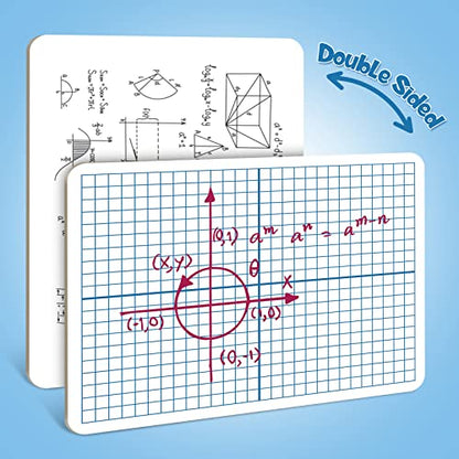 Dry Erase XY Axis Graph Whiteboard,9" x 12" Interactive Learning Coordinate Grid Double-Sided Dry Erase Board,Math Manipulatives White Board for Students,Classroom and Home,Small White Board Dry Erase - style: XY Axis Graph