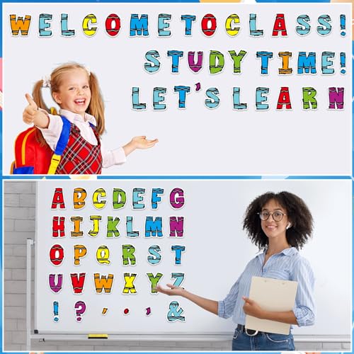 150 PCS Large 6" Bulletin Board Letters Set, Colorful Crayon Themed Classroom Alphabet Cutout Letter for Bulletin Board Display Home School, A Great Helper to Inspire Students' Learning Interest - style: Colorful Crayon