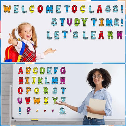 150 PCS Large 6" Bulletin Board Letters Set, Colorful Crayon Themed Classroom Alphabet Cutout Letter for Bulletin Board Display Home School, A Great Helper to Inspire Students' Learning Interest - style: Colorful Crayon