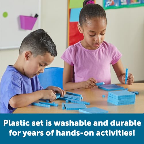 Learning Resources Plastic Base Ten Starter Set - 1st Grade Math Manipulatives for Elementary School Classroom, Learn Place Value, Base 10 Blocks for Math, Kids Counting Blocks and Teacher Supplies