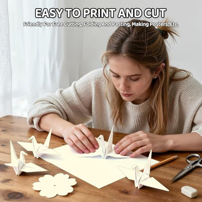 Cardstock 8.5 X 11, 80 Sheets Cream Card Stock, 65lb/ 180gsm Copy Paper, Cardstock Printer Paper for Art, Drawing, Invitations, DIY Cards, Craft, Construction, School & Office Supplie - color: Cream, size: 80Sheets