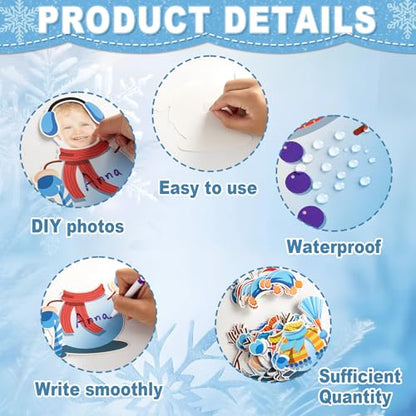 60pcs Winter Theme DIY Cutouts Snowman Bulletin Board Decoration Set Christmas Snowman with Hat Paper Cut-Outs Decor for Winter Holiday DIY Photo Craft Xmas Party School Classroom Wall Door Supplies - style: Winter Snowman