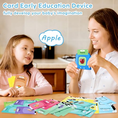 Talking Flash Cards,Kids Toddler Flash Cards with 240 Sight Words,Montessori Toys,Autism Sensory Toys,Speech Therapy,Learning Educational Gifts for Age 4 5 6 Years Old Boys and Girls - style: Dinosaur Blue