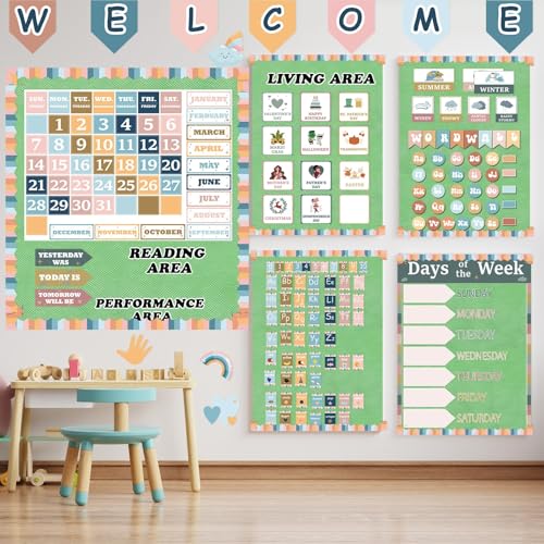 Boho Green Bulletin Board Paper Roll,14.8FTx47IN Large Reusable Waterproof Erasable Classroom Wall Background Backdrop Paper, Fade-Resistant Fabric Wrapping School Decors Teacher Supplies - color: Green