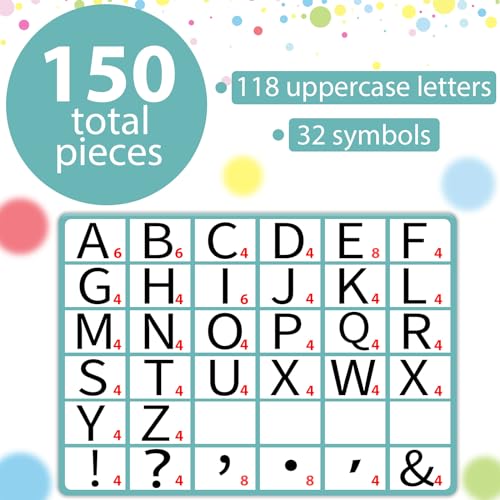 150 PCS Large 6" Font Letters and Punctuation Set, Light Turquoise Classroom Alphabet Cutout for Bulletin Board Display Home School, A Great Helper to Inspire Students' Learning Interest - style: Light Turquoise Pattern