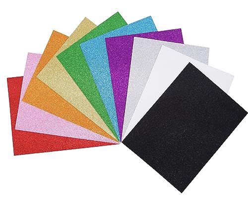 OISAKLD 10 Pack Glitter EVA Foam 9x12 inch Color EVA Craft Foam EVA Foam Sheets for DIY Handcraft Crafts Project - color: Glitter Craft Foam 9×12 In, size: Non-adhesive