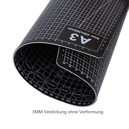 Cutting Mat A3 Black, Self Healing Cutting Mat 12x18 Inch, 5-Ply Craft Board Black, Hobby Board for Crafts 18x24 Inch - color: Black