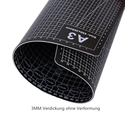 Cutting Mat A3 Black, Self Healing Cutting Mat 12x18 Inch, 5-Ply Craft Board Black, Hobby Board for Crafts 18x24 Inch - color: Black