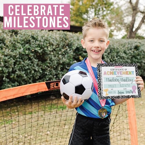 Classroom Award Certificates for Students -25 Certificate of Achievement Awards, Gold Star Certificate Paper, Preschool Graduation Certificates for Kids, Kindergarten Diploma, Star Student Honor Roll - style: Composition Notebook