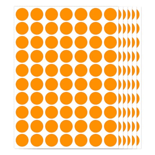 1400 PCS Orange Circle Dot Stickers 3/4" Round Color Coding Label Stickers - color: Orange
