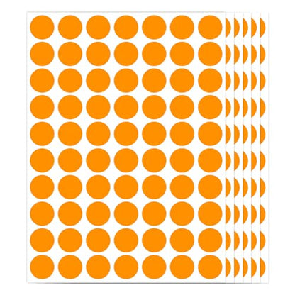 1400 PCS Orange Circle Dot Stickers 3/4" Round Color Coding Label Stickers - color: Orange