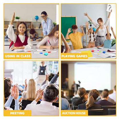 30 Pack Dry Erase Answer Paddles with Handle,Wooden 8 x 10 Inch Double-Sided Handheld Whiteboards Reusable Writing Boards with 30 Markers & 30 Erasers for Classroom Teaching & Auction Paddles Bidding