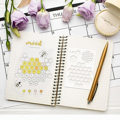 16 Pieces Journal Stencils for Dotted Journals Supplies, Happy Planner Stencils for Journaling DIY Drawing Templates Accessories Kit for Notebook Cards Scrapbook (16 Journal) - style: 16 journal