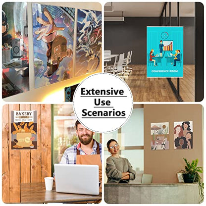 MaxGear Acrylic Sign Holder 11 x 17 Wall Mount with Tape, 6 Pack, Vertical | Strong Double-Sided Tape, Easy Insert and Replace Paper, Poster, Document and Flyer, Acrylic Frame for Office, Home, Store - size: 11"x17"-6Pack, style: Vertical