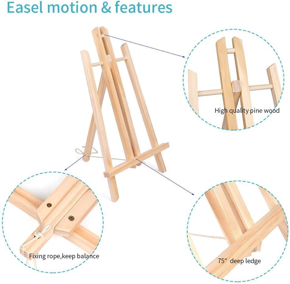 2PCS 12 Inch Wood Tabletop Easel -Easel Stand for Painting, Perfect for Parties, Art Projects, and Creative Displays.
