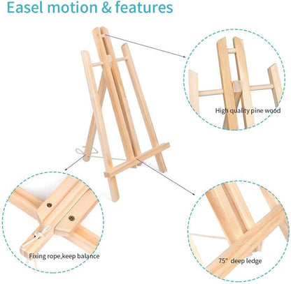 2PCS 12 Inch Wood Tabletop Easel -Easel Stand for Painting, Perfect for Parties, Art Projects, and Creative Displays.