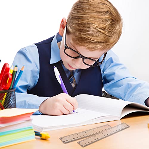 32 Pack 6 Inch Mini Rulers Bulk Plastic Small Rulers with Inches and Centimeters, Drafting Measuring Tool Set for Classroom Kids Student School Office Supplies(6 Inch,Clear) - color: Clear