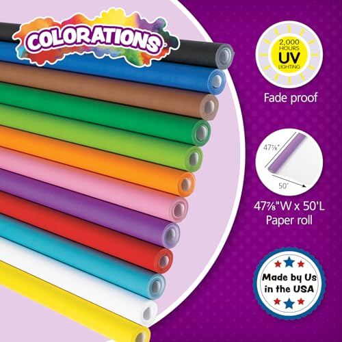 Colorations Prima-Color Fade-Resistant Paper Rolls, Green, Arts and Crafts, 48" x 60', Drawing, Finger Painting, Paint, Watercolor, Wall Art, Bulletin Boards, Kids Crafts - color: Green