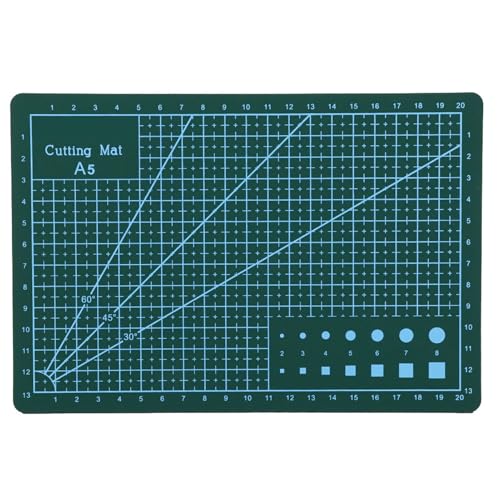 SUNGOOYUE Cutting Mat A5 PVC Self Healing Cutting Board 21 X 15cm Grid Surface Table Protection for Craft Sewing Drawing and Hobby Users Easy to Use for Home Office (Green) - color: Green