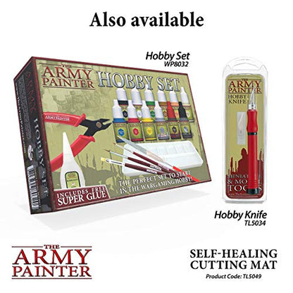 The Army Painter Self-Healing Cutting Mat | Double-Sided PVC Non-Slip Mat| 3-Layer Square Cutting and Modeling Mat| A4, 220x300mm | for Role Play, Board Game