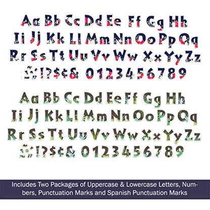 Barker Creek Letter Pop-Out Set of 2, Petals & Prickles, Mixed-Design, 255 Upper and Lowercase Letters, Numbers & Punctuation Marks in Each of 2 Designs, 510 Characters Total (3870) - style: Set of 2