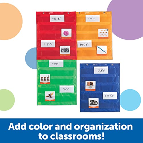 Learning Resources Magnetic Pocket Chart Squares - Set of 4, Classroom Pocket Charts, Classroom/Teacher Organizer, Classroom Supplies, Homeschool Supplies, Teaching Materials,Back to School Supplies