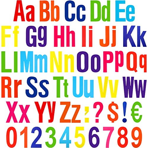 Tenare 268 Pcs Bulletin Board Letters Alphabet Letters Numbers and Punctuation Cutouts Fun Bulletin Board Set for Classroom Chalkboard Display Back to School Favors(5 Inches,Rainbow Color) - color: Rainbow Color, size: 5 Inches