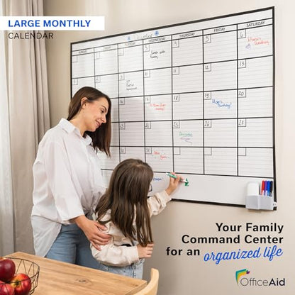 Large Dry Erase Calendar for Wall 36x48, Big Classroom Giant Month, Undated Reusable Family Monthly, Rolled Whiteboard White Board, Calendar Dry Erase Planner for Wall Erasable Large Office 48x36 - size: Large (36 x 48 inch)