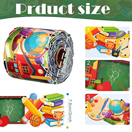 Panelee Back to School Border 68.9 Feet Bulletin Board Border Butterflies Flowers Bee Space Inspirational Cute Decor for Classroom Bulletin Boards Chalkboard Wall Decor - style: 100th Day of School