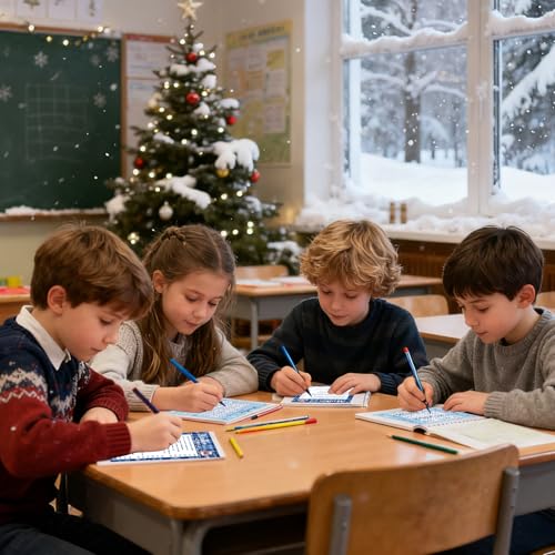 COCHIE 30 Players Winter Holiday Christmas Party Games for Adults Family Office Large Groups, Word Search Game, Riddle Game, Fact or Flake Games with Answer Key (Winter Search) - style: Winter Search