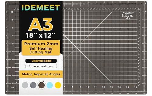 Premium Self Healing Cutting Mat 18'' x 12'', A3 Non-slip Sewing Mat for Quilting, 5-Ply Rotary Cutting Board Double-Sided for Crafts Cutting Fabric Scrapbooking Modeling Projects, Espresso Brown - color: Espresso Brown, size: A3:18‘’x12‘’