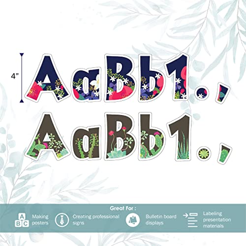 Barker Creek Letter Pop-Out Set of 2, Petals & Prickles, Mixed-Design, 255 Upper and Lowercase Letters, Numbers & Punctuation Marks in Each of 2 Designs, 510 Characters Total (3870) - style: Set of 2