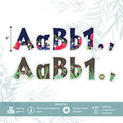 Barker Creek Letter Pop-Out Set of 2, Petals & Prickles, Mixed-Design, 255 Upper and Lowercase Letters, Numbers & Punctuation Marks in Each of 2 Designs, 510 Characters Total (3870) - style: Set of 2