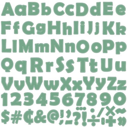 260pcs Letters Combo Pack Set Eucalyptus Classroom Decorations, Green Alphabet Letters Numbers Bulletin Board Block Accents Cutouts for Students Kids - style: green