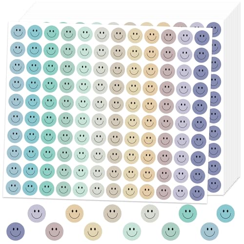 6000Pcs Smile Stickers, Small Smiley Face Stickers Colorful Happy Face Stickers Mini Incentive Stickers Reward Stickers Behavior Chart Stickers Small Stickers for Students Teachers Supplies - style: Smile Face Blue