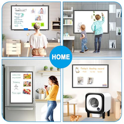 H-Qprobd 36"x24" White Board for Wall Double-Sided Magnetic Dry Erase Board with Black Aluminum Frame, Presentation Whiteboard Suitable for Home, Office, Classroom & Kitchen - size: 36"W x 24"H